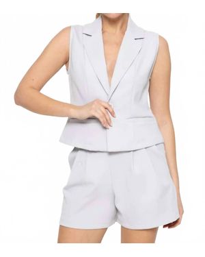 Mono B Button Down Stretch Vest - White