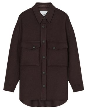 Closed Boxy Collar Cotton-Blend Jacket - Brown