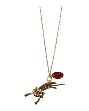 Ferragamo Tiger Pendant Necklace - Metallic
