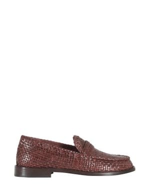 Poeve Hand-Woven Leather Maverick Loafer - Brown
