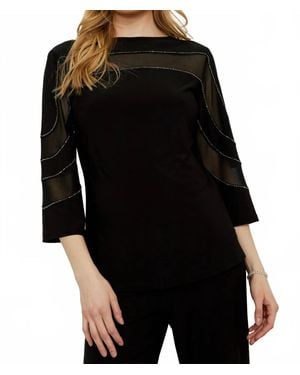 FRANK LYMAN Chic Flare-Sleeve Pullover - Black