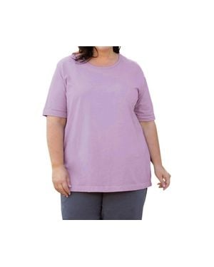 On The Plus Side Cotton Short Sleeve Tee - Purple