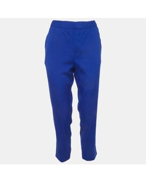 Roberto Cavalli Silk Slim Fit Pants - Blue