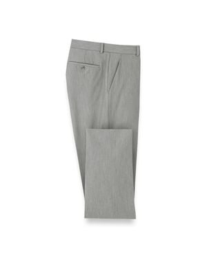 Paul Fredrick Comfort Stretch Travel Flat Front Pants - Gray