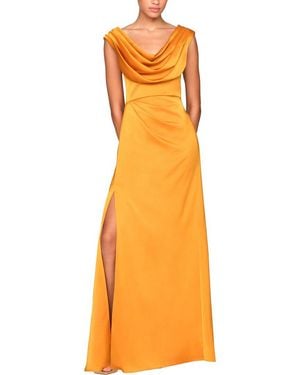 THEIA Blair Cowl Draped Gown - Orange