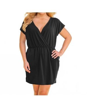Jordan Taylor V-Neck Surplice Dress - Black