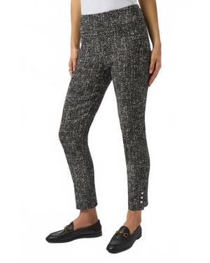 Joseph Ribkoff Abstract Jaquard Straight Pull On Pants - Black