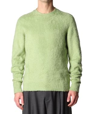 Roberto Collina Relaxed-Fit Crew Neck Cotton-Blend Sweater - Green