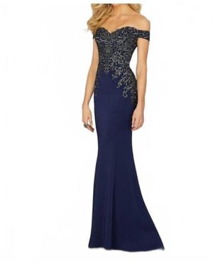 Mgny Off The Shoulder Dress - Blue