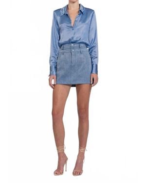 NonChalant Label Cassia Button Down Top - Blue