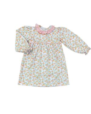 Love Girl's Long Sleeve Knit Pumpkin Dress - Blue