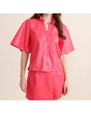 S'Edge Kara Leather Top - Pink