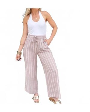 Eesome Soft Washed Striped Pants - Pink