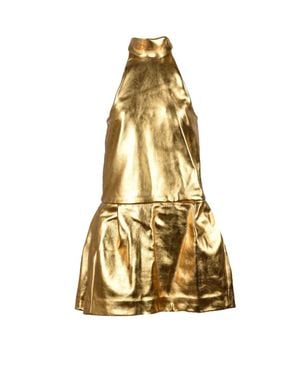 we11done Leather Dress - Metallic