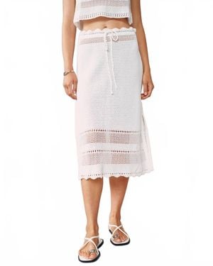 Bella Dahl Crochet Midi Skirt - White
