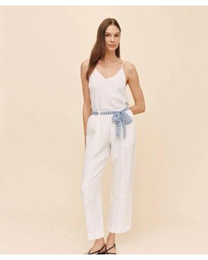 Bella Dahl Seam Pant With Printed Sash - Natural