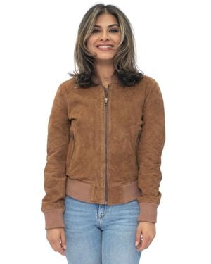 Infinity Leather Ma-1 Suede Bomber Jacket-Arnhem - Natural