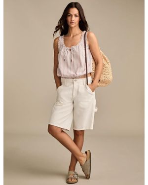 Lucky Brand Ruffle Ruched Tank - Natural