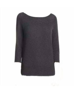 Three Dots Reversible Boat Neck Top - Blue