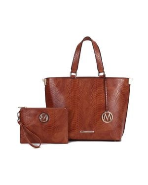 MKF Collection by Mia K Beryl Tote Bag With Wristlet Wallet, Vegan Leather Handbag Set By Mia K - Red