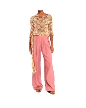 Kourbela Secret Pleats Wide-Leg Pants - Red
