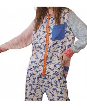 ME 369 Scarlett Long Sleeve Shirt - Blue