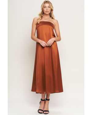 TRUEDAMES Frosty Elegance Woven Midi Dress - Metallic