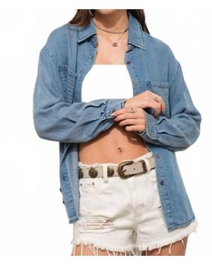 Blue B Rocksteady Denim Button-Up Top - Blue