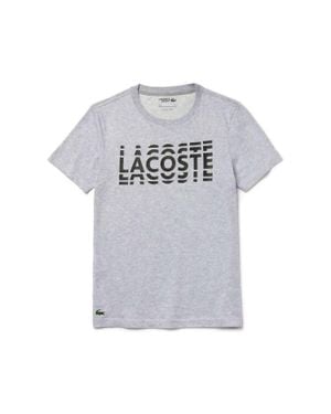 Lacoste Short Sleeve Graphic Cotton Tee - Gray