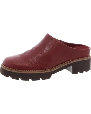Vionic Fairfax Leather Slip On Mules - Red