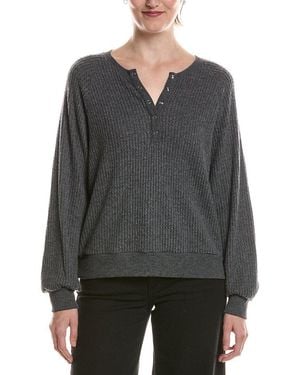 Michael Stars Eira Henley Raglan - Gray