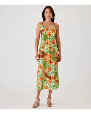 Karen Kane Pallie Bias Cut Midi Dress - Yellow