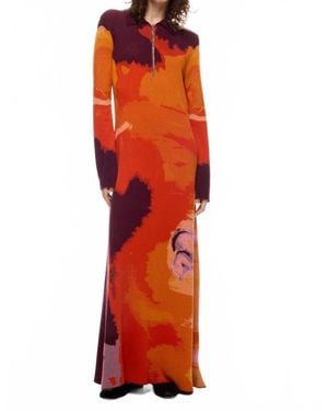 Rodebjer Clemins Art Knitted Maxi Dress - Red