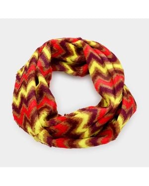 TRUEDAMES Chevron Pattern Fashion Wrap Scarf - Red