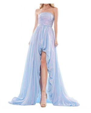 Colors Dress Iridescent High-Low Gown - Blue