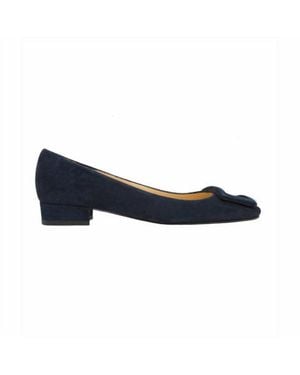 ANN MASHBURN Suede Buckle Shoe - Blue