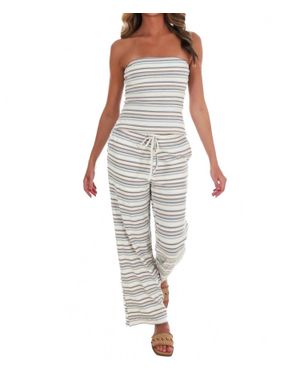 Bailey Rose Coastal Crush Stripe Two Piece Set - White