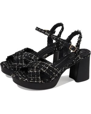 Kenneth Cole Reeva Sandals Ankle Strap Block Heel Htat848 - Black