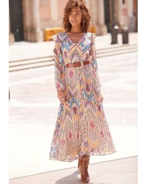 Lascana Pleated Maxi Dress - Pink