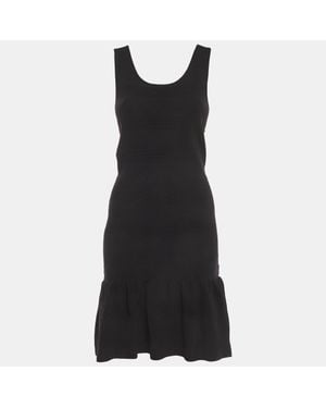 Sandro Jersey Knit Ruffle Hem Mini Dress - Black