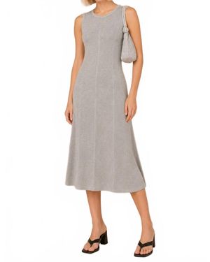 Kylie Paige Emmie Rib Knit Midi Dress - Gray