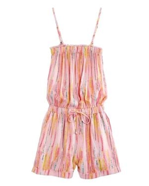 Vintage Havana Girl's Fruity Tie Dye Romper - Red