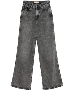 7 For All Mankind Wide-Leg High-Waist Jeans With Soft Finish - Gray