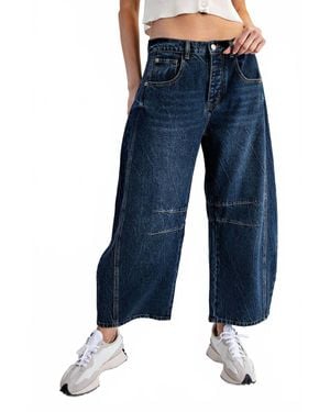 Eesome Barrel Leg Jeans - Blue
