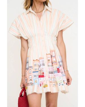 En Saison City Mini Shirt Dress - White