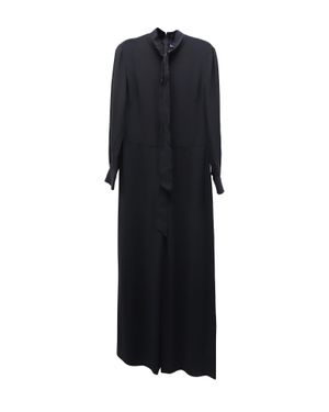 Ralph Lauren Pussy Bow Jumpsuit with Straight Legs - Black