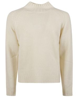 Aragona Raglan Sleeve Pure Cashmere Turtleneck Sweater - White