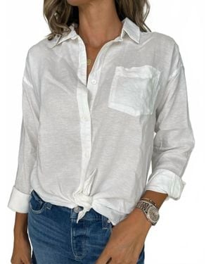 Splendid Dawson Linen Button Down Shirt - Gray