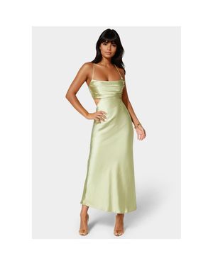 Bebe Open Back Cut Out Midi Slip Dress - Yellow