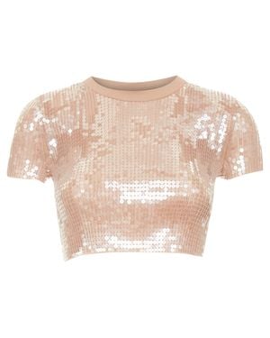 Alexander Wang Sequin Ribbed Cropped Sweater - Pink